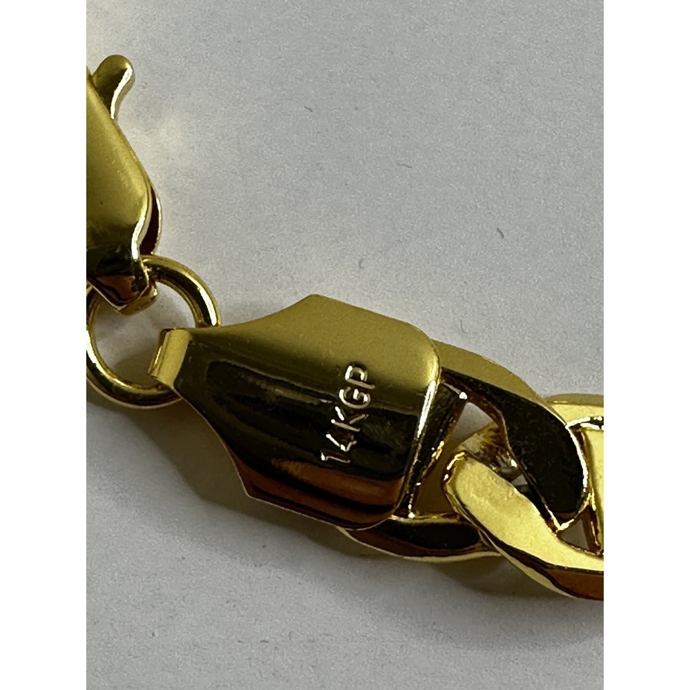 14k gold plated Mariner Link necklace bracelet set solid heavy 22" 8" 14kgp - Picture 4 of 10